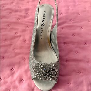 Karen Scott Glittering Silver Heels